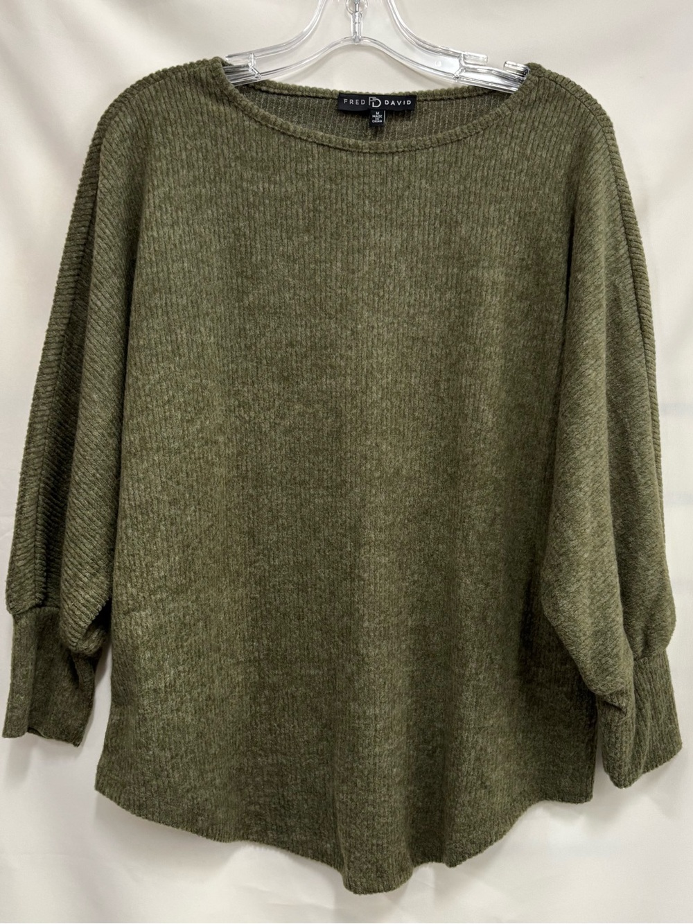 Fred David Olive Crewneck Knit Sweater